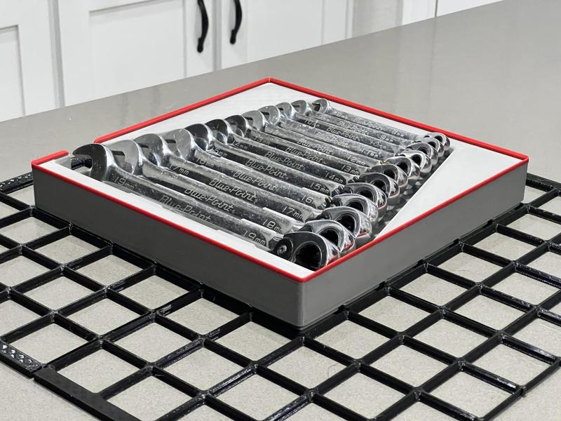 Gridfinity Blue-Point Combination Wrench Tray