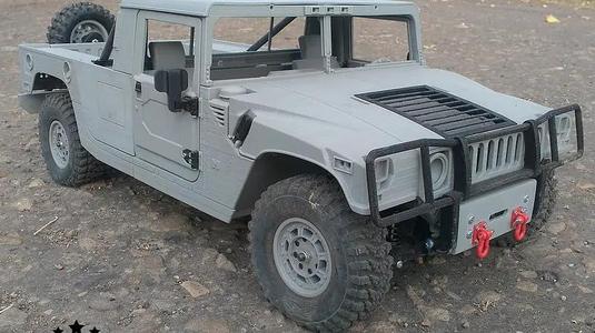 3D PRINTED RC CAR HUMMER H1 2 DOOR PICKUP BODY BY AN3DRC