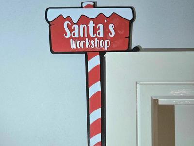 Santa’s Workshop Door Corner Sign