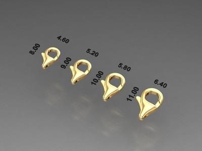 LOBSTER LOCK CLASPS 3D  for Bracelet or chains G-515
