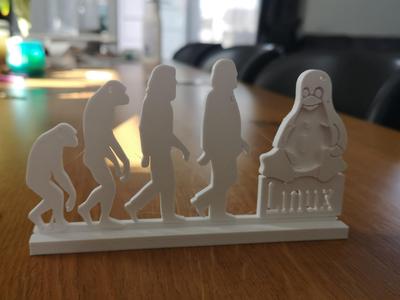 Human Evolution Silhouette VIII—Linux Edition