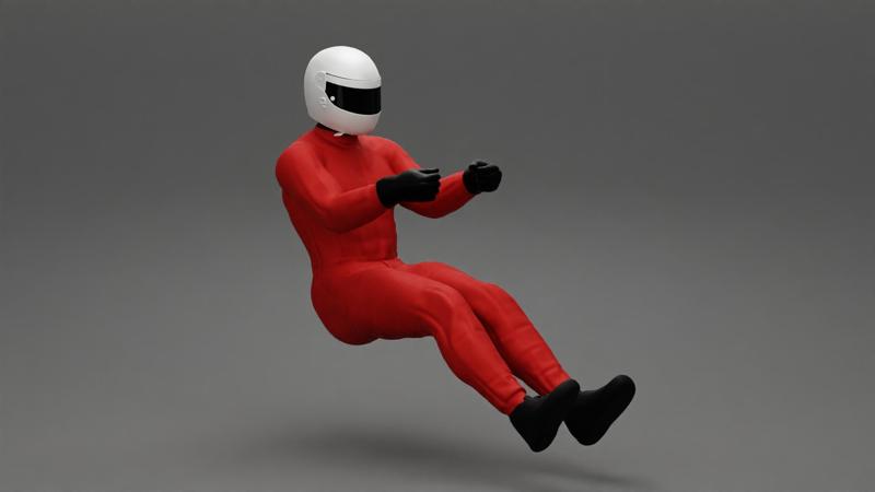 Racing driver in the car