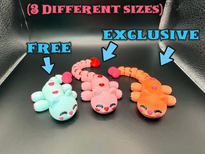 Valentine's Day Articulated Kawaii Cat with Paws