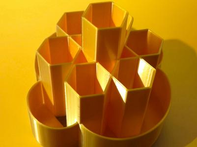Hexagon Semi Circle Desk Organiser Pens & Pencils