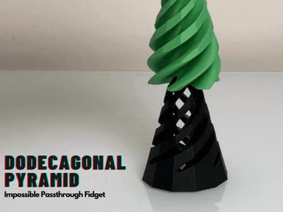 Passthrough Spiral Fidget Toy Dodecagonal Pyramid