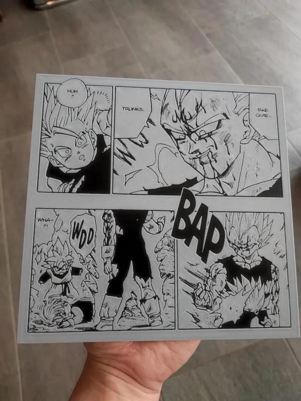 Vegeta and Trunks Hueforge Manga Panel