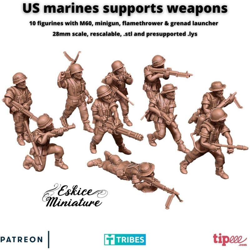 US marine for vietnam war with Supports weapons – 28mm