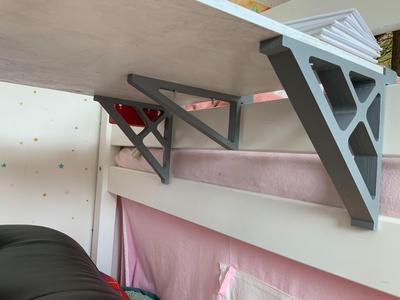 Bunk bed side desk brackets
