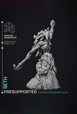 Seth – God of Chaos – Court of Anubis –  PRESUPPORTED – Illustrated and Stats – 32mm scale