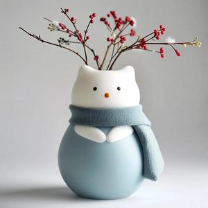 Cat in a Scarf Vase