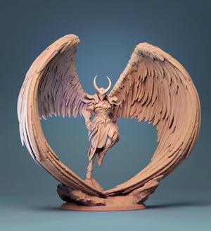 Celestial statue of demon with wings