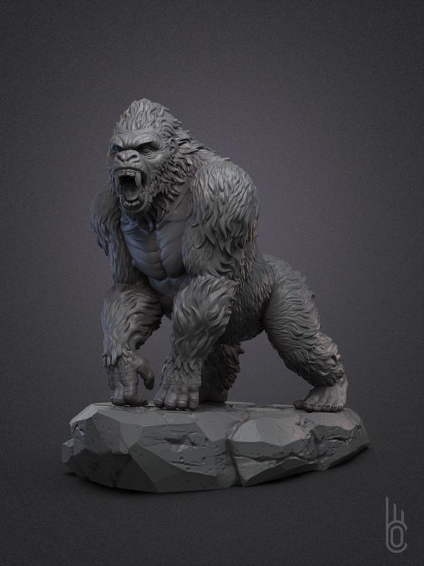 Gorilla on rock