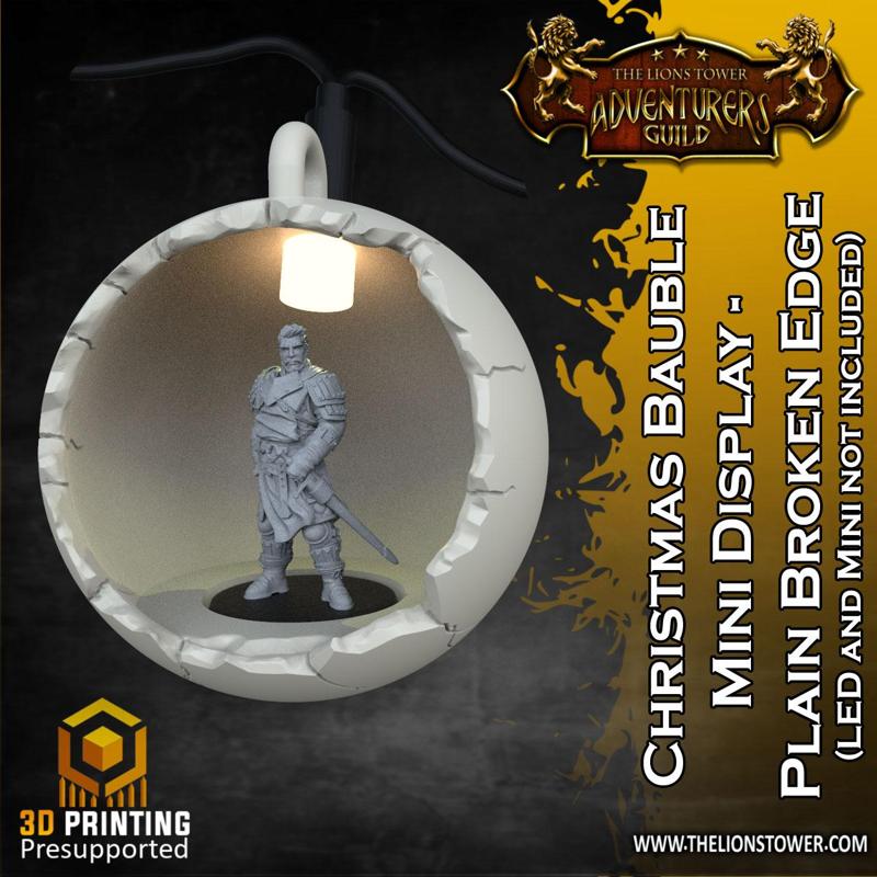 Christmas Bauble Mini Display – Broken edge, Plain interior – presupported