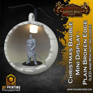 Christmas Bauble Mini Display – Broken edge, Plain interior – presupported