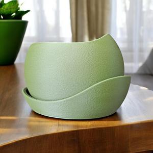 Shark Skin Plant Pot With Saucer