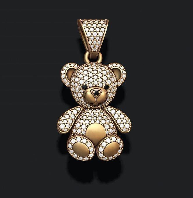 Bear pendant with gems