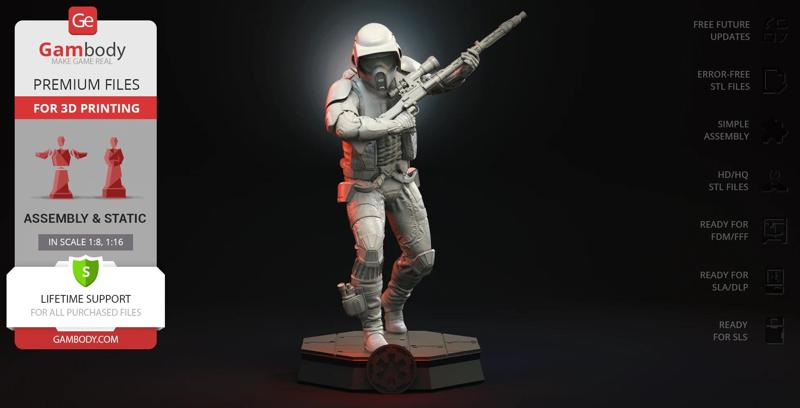 Scout Trooper STL files for 3D Printing | Assembly Model