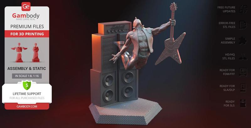 Spider-Punk Comics STL files for 3D Printing | Assembly Model