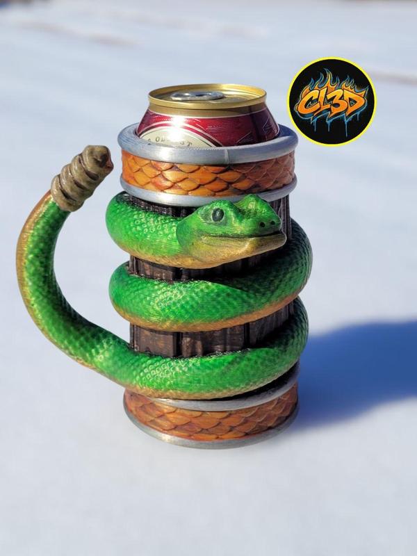 Coiled Snake Can Koozie