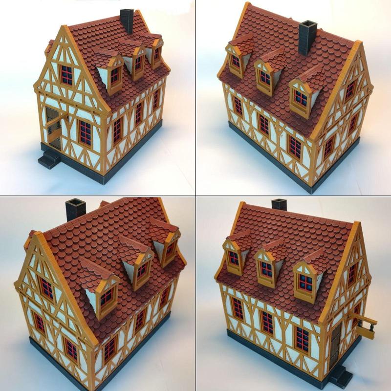 medieval frame house – decoration – tabletop/wargaming terrain