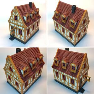 medieval frame house – decoration – tabletop/wargaming terrain