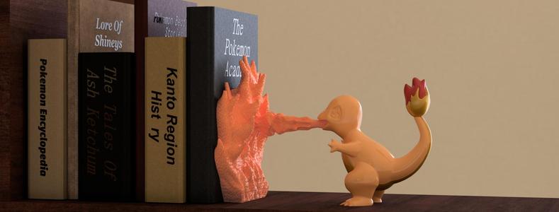 Charmander Bookend – Fiery 3D Print for Pokémon Lovers