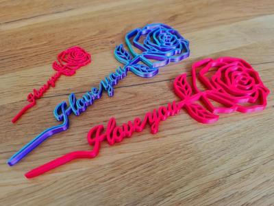 Rose with “I love you” Stem