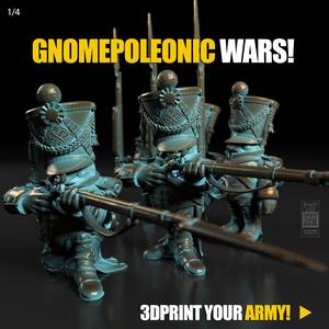 Gnomepoleonic Wars, Gnome Army with 18 miniatures for wargaming