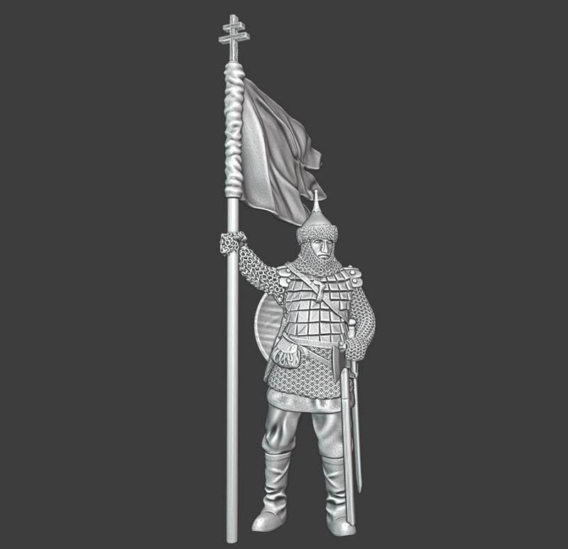 Medieval Kyiv warrior – with banner