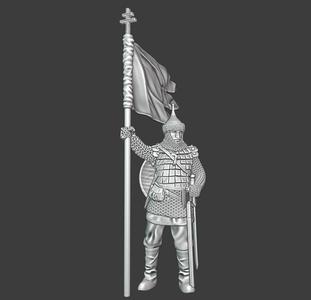 Medieval Kyiv warrior – with banner