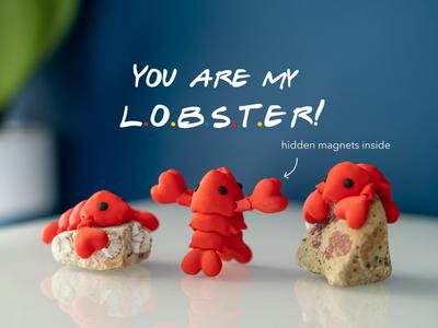 Flexi Lobster Holding Claws (Magnet & Keychain)