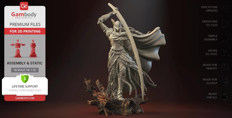 Malenia Blade of Miquella STL Files for 3D Printing | Assembly Model