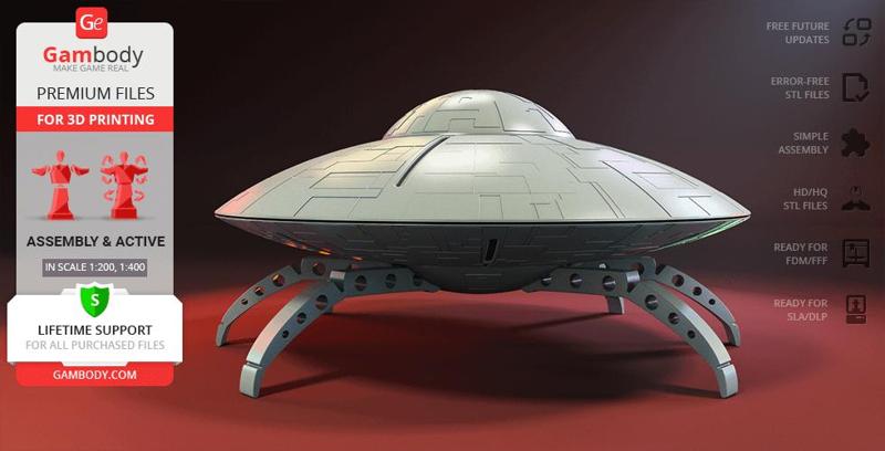 Martian Flying Saucer 3D Printing Model | Assembly + Action