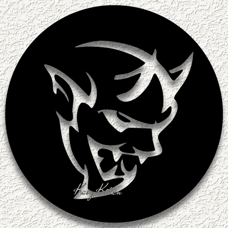 dodge demon emblem logo wall art home decor