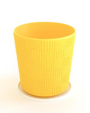 Fuzzy Patchwork Planter 02 (145mm diameter)