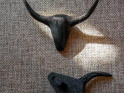 Bull Head Hook Ornament | Pegboard Hook |