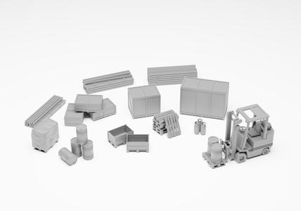 Transport pack – Forklift with cargo H0 scale