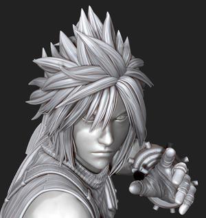 Cloud Strife Final Fantasy VII REMAKE HIDEF KEYED 3D PRINT MODEL