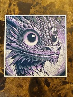 Dragon Portrait with border – 200×200 – hueforge 4 colors