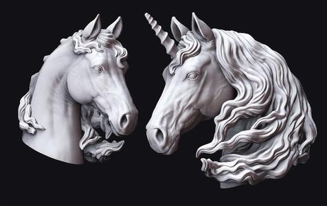 Horse and Unicorn  Head
