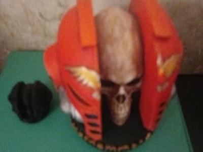 Sci-fi warrior skull decor- space fighter skull