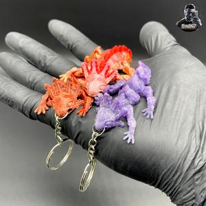 Cute Axolotl Keychain – articulated – Print in Place – No Supports