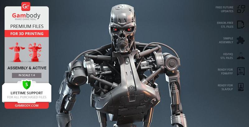 T-800 Endoskeleton 3D Printing Figurine | Assembly + Action