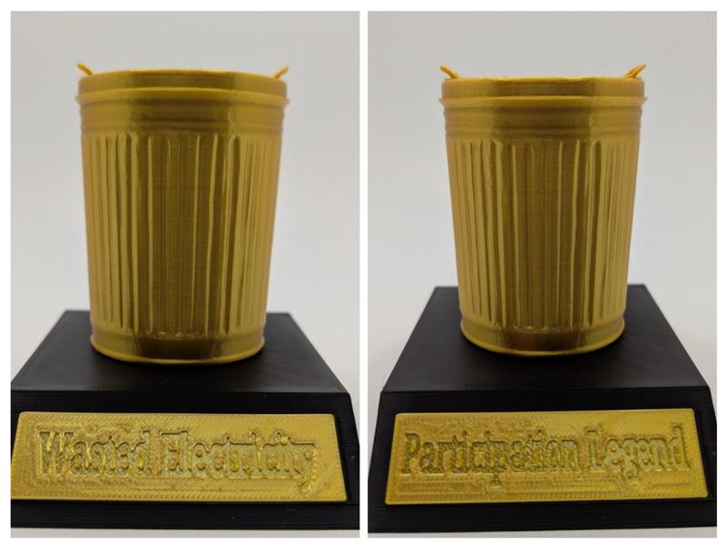 Last Place Trophy for Tournaments & Fantasy League