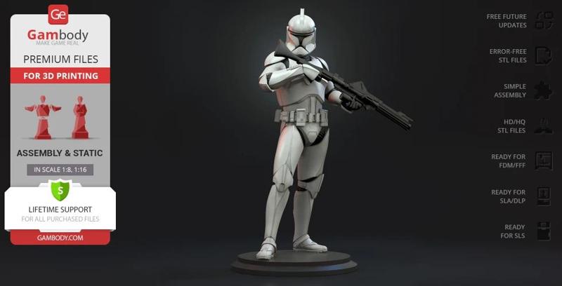 Clone Trooper STL files for 3D Printing | Assembly Model