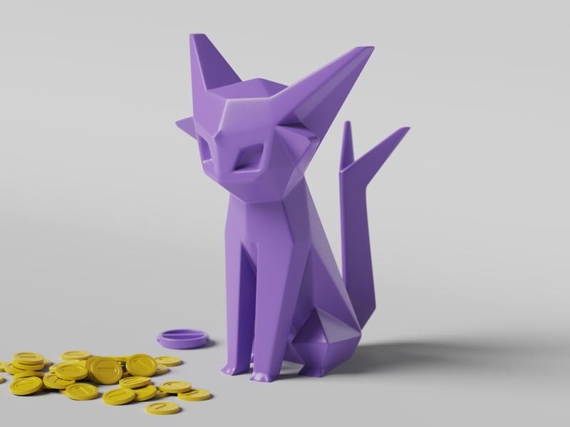 Low-poly Espeon – Piggy Bank
