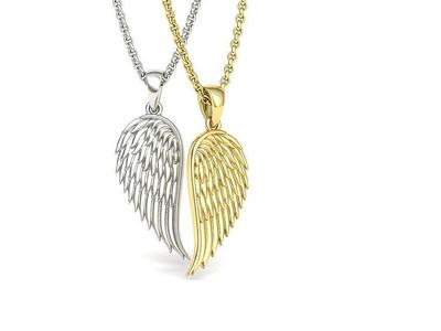 Angel Wing Printable Necklace Pendant 3dmodel 23mm Height