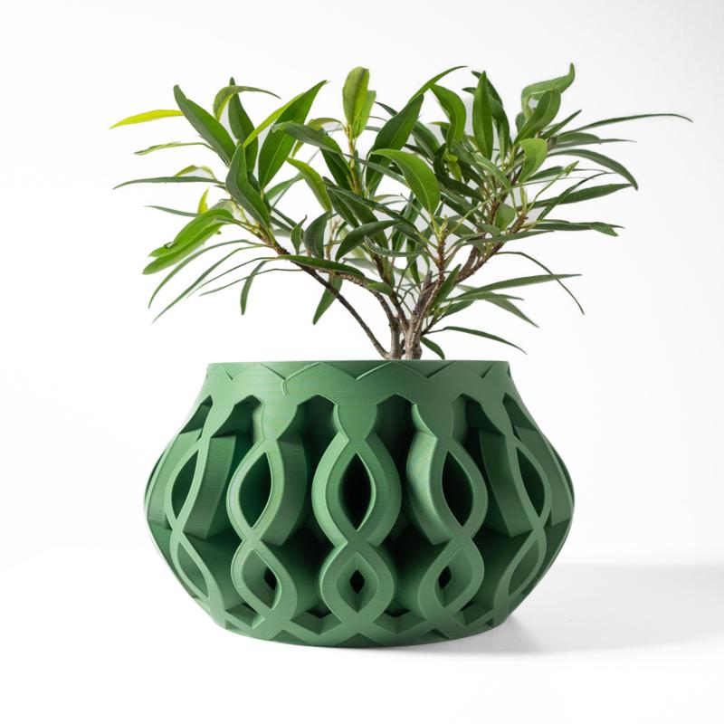 The Cylas Planter Pot with Drainage Tray & Stand: Modern and Unique Home Decor for Plants
