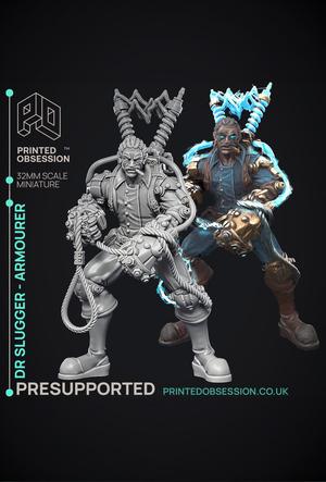 Armourer Alchemist – Dr Slugger – Ghast Buster – PRESUPPORTED – Illustrated and Stats – 32mm
