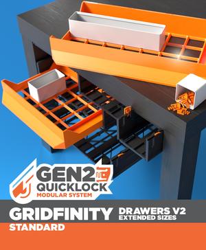 GEN2 Gridfinity Drawers V2 – Extended Sizes